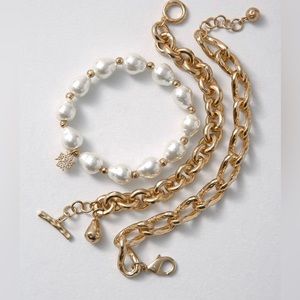 WHBM Gold & Pearl Bracelets
